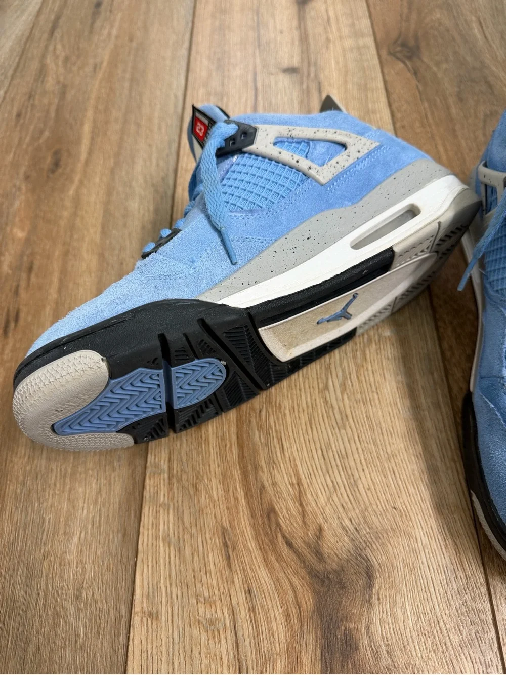 Nike Jordan 4 Retro Kids Light Blue Suede Sneakers